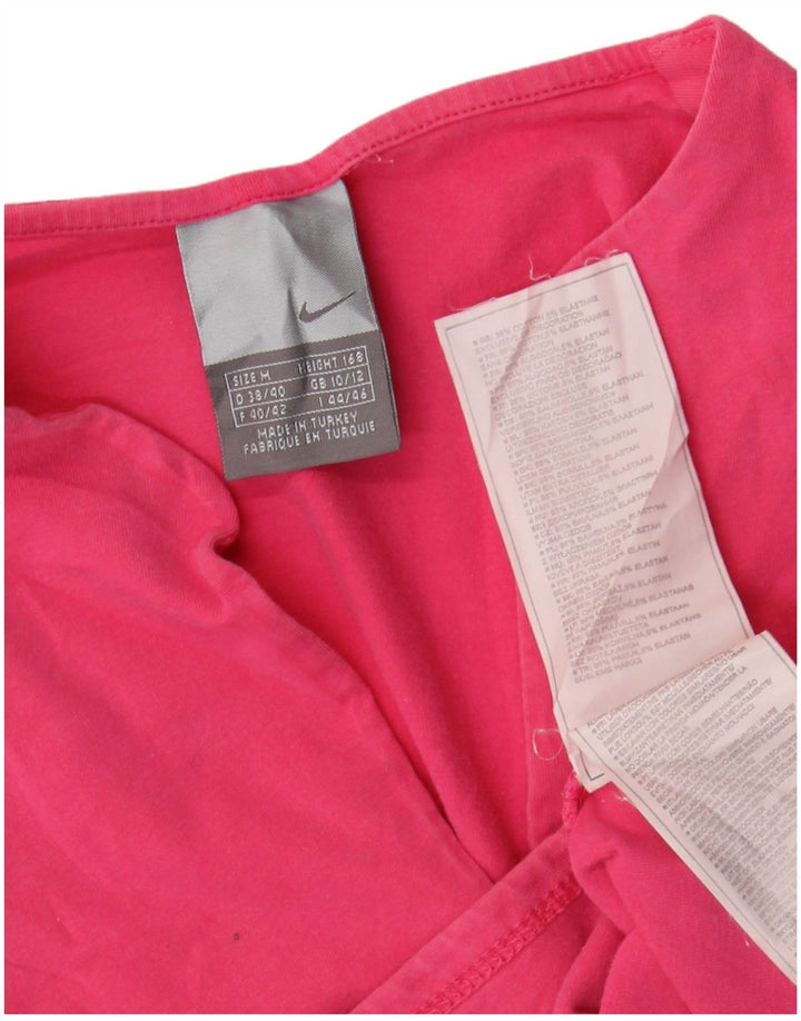 T-shirt corta da donna Nike UK 10/12 cotone rosa medio
