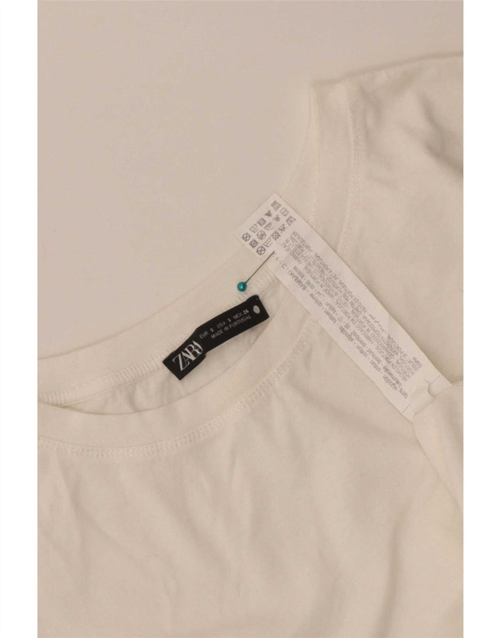 Blusa oversize da donna Zara Top UK 10 piccola in cotone bianco