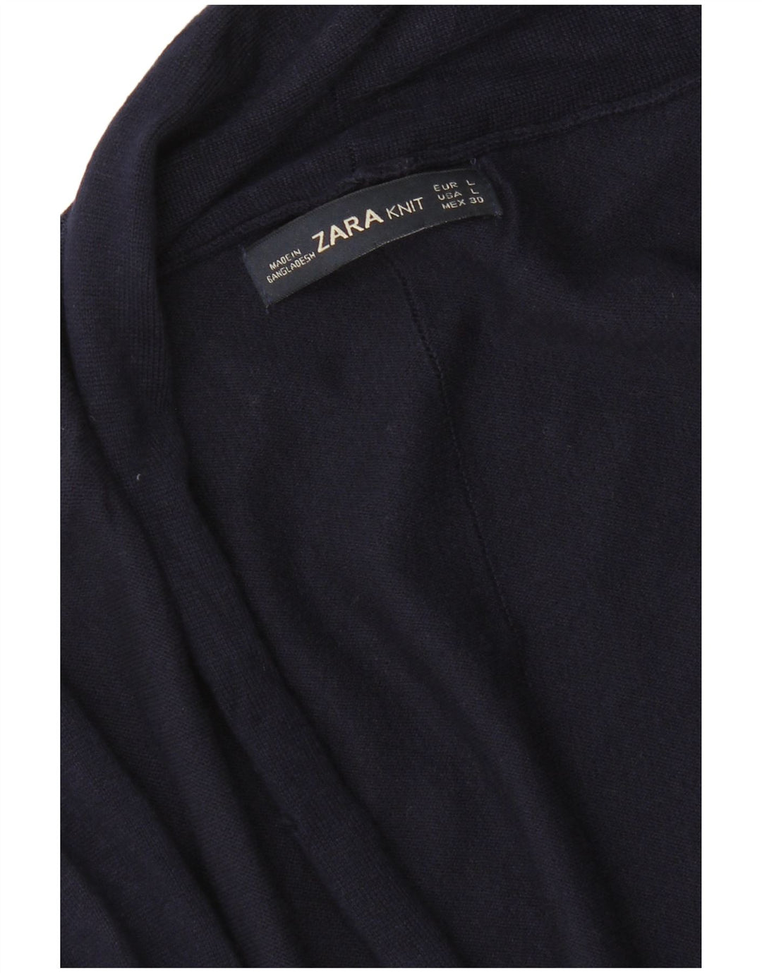 Maglione cardigan aperto da donna Zara UK 14 grande blu navy