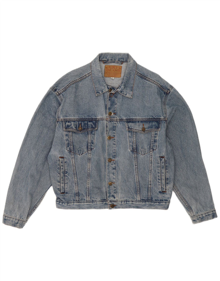 Giacca di jeans vintage da uomo UK 40 grande cotone blu