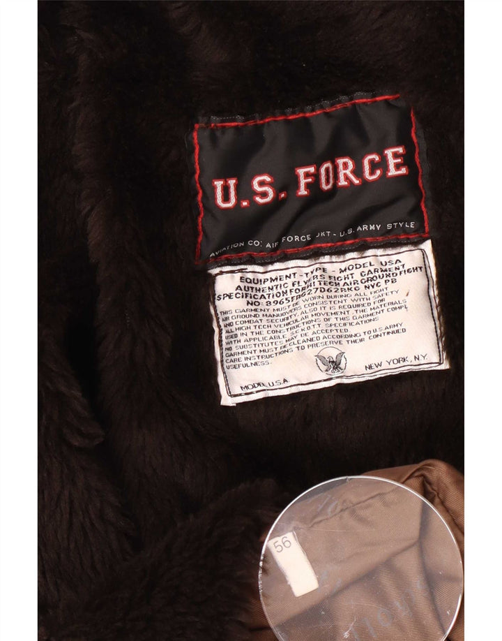 Giacca da aviatore di volo da uomo dell'aeronautica americana UK 42 XL marrone
