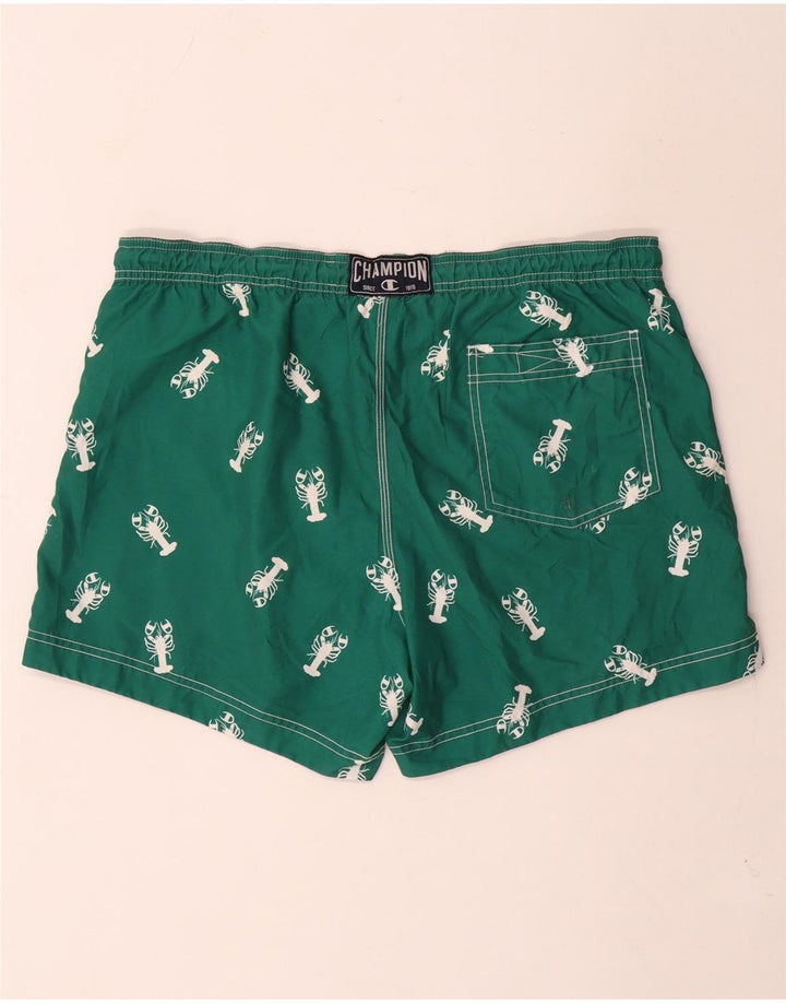 Pantaloncini da bagno Champion da uomo con motivo astratto, grandi, verdi