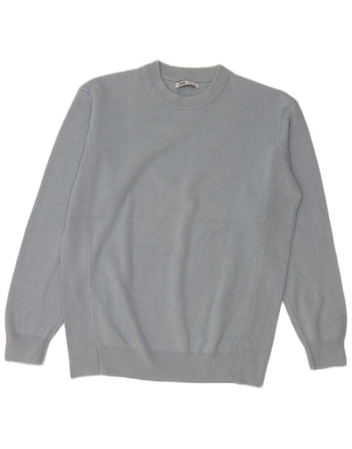 Maglione maglione girocollo da uomo Zara piccolo blu