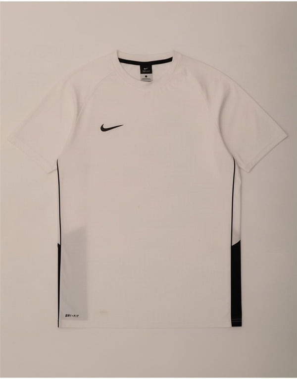 T-shirt Nike Dri Fit da uomo UK 42/44 Large White Colourblock poliestere