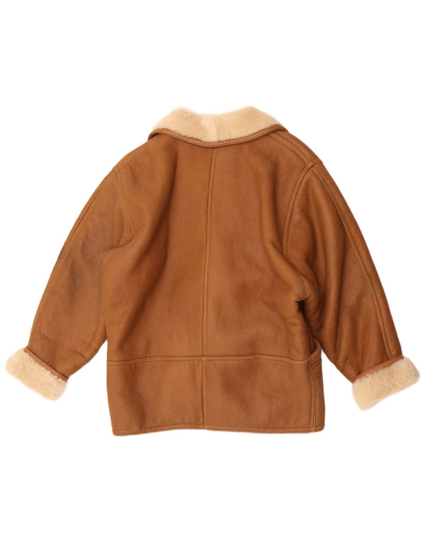 Giacca vintage in shearling da donna UK 18 XL Marrone