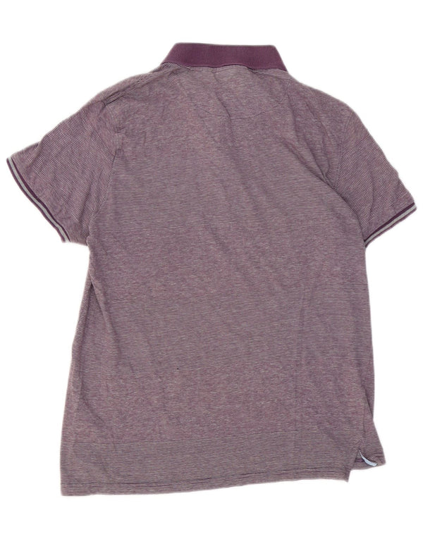 Polo da uomo Pierre Cardin classica in cotone gessato viola medio