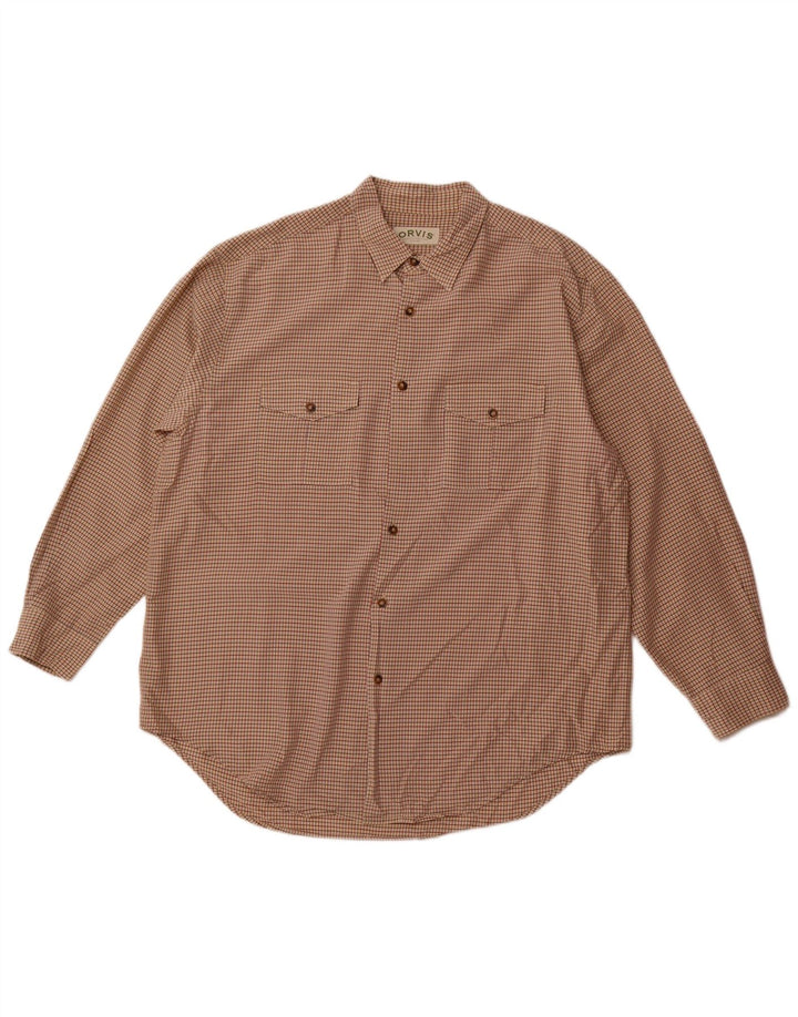 Camicia da uomo Orvis XL a quadri beige