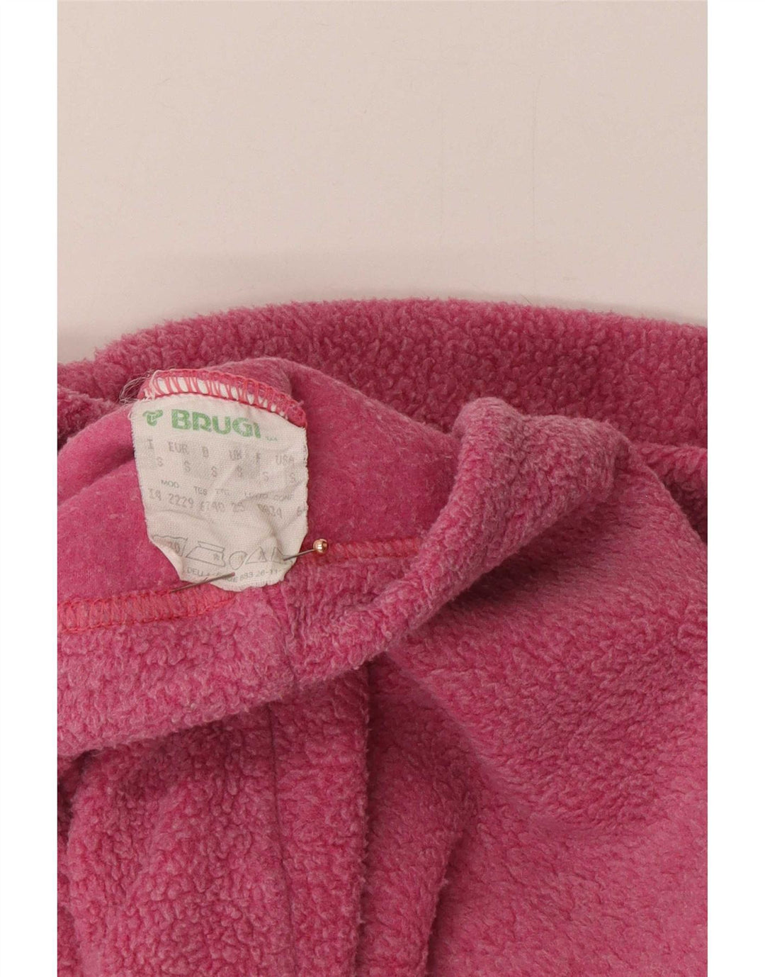 Brugi Maglione in pile da uomo con collo con zip grafico piccolo poliestere rosa