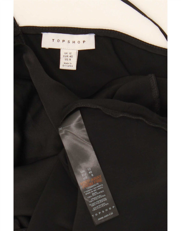 Topshop Top asimmetrico monospalla da donna UK 12 poliestere nero medio