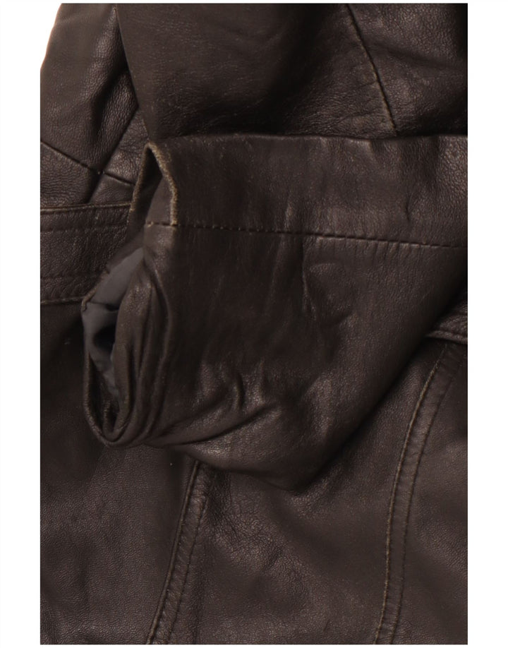 Cappotto in Pelle Donna VINTAGE IT 40 Piccolo Nero