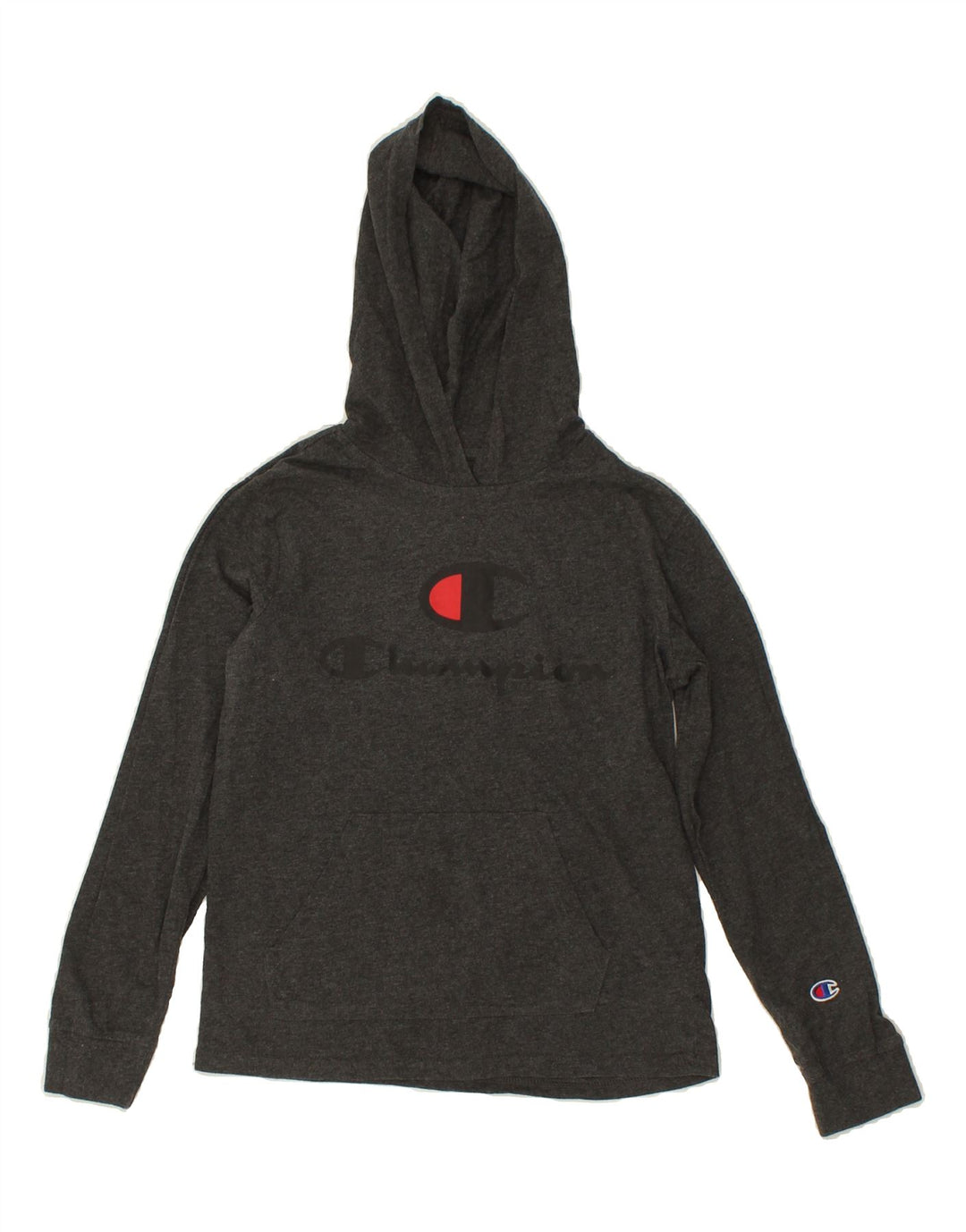CHAMPION Boys Hooded Graphic Top Long Sleeve 10-11 Years Medium  Grey Vintage Champion and Second-Hand Champion from Messina Hembry 