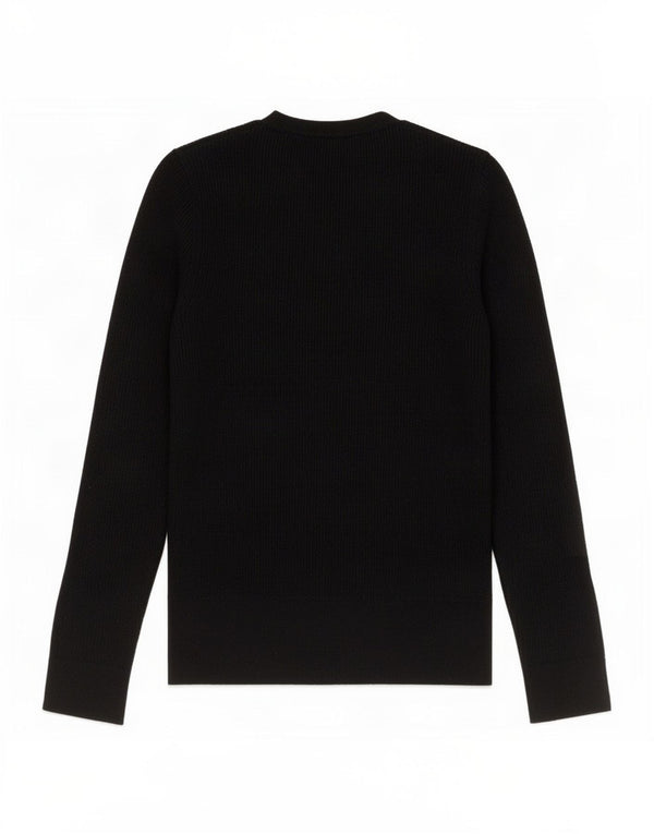Maglione maglione girocollo da donna Marks & Spencer UK 10 piccolo in viscosa nera