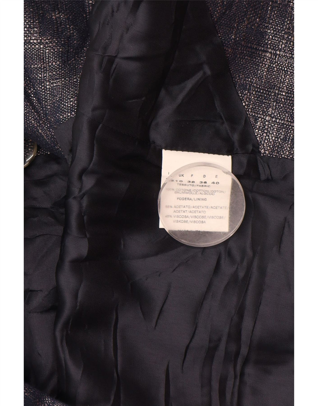 CINZIA ROCCA Set da donna 1 bottone 2 pezzi UK 10 piccolo cotone blu navy
