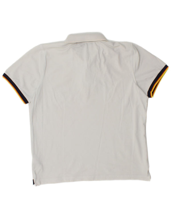 K-WAY Boys Polo Shirt 13-14 Years Large White Cotton