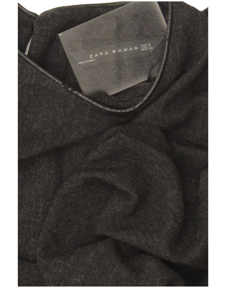 Abito a trapezio a maniche lunghe da donna Zara UK 10 piccolo grigio