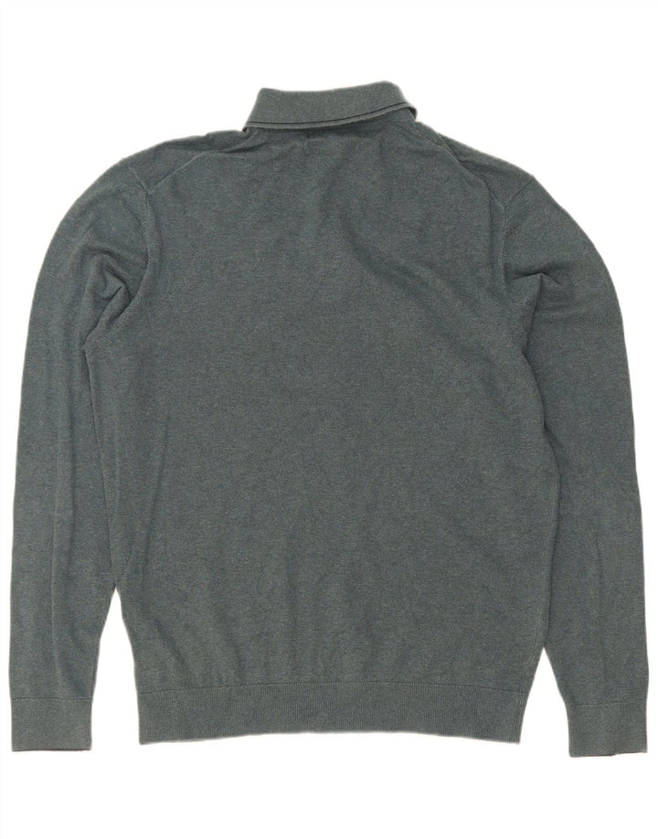 Maglione da uomo Marks & Spencer con collo alto in cotone verde medio