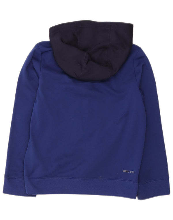 Felpa con cappuccio e zip grafica Nike da ragazzo, 8-9 anni, piccola, colore blu navy