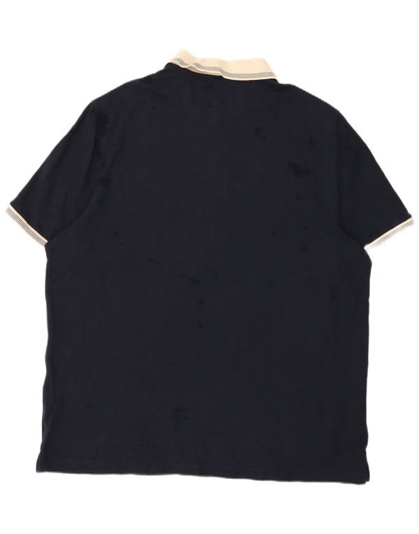 Polo da uomo Marks & Spencer 3XL cotone color block blu navy