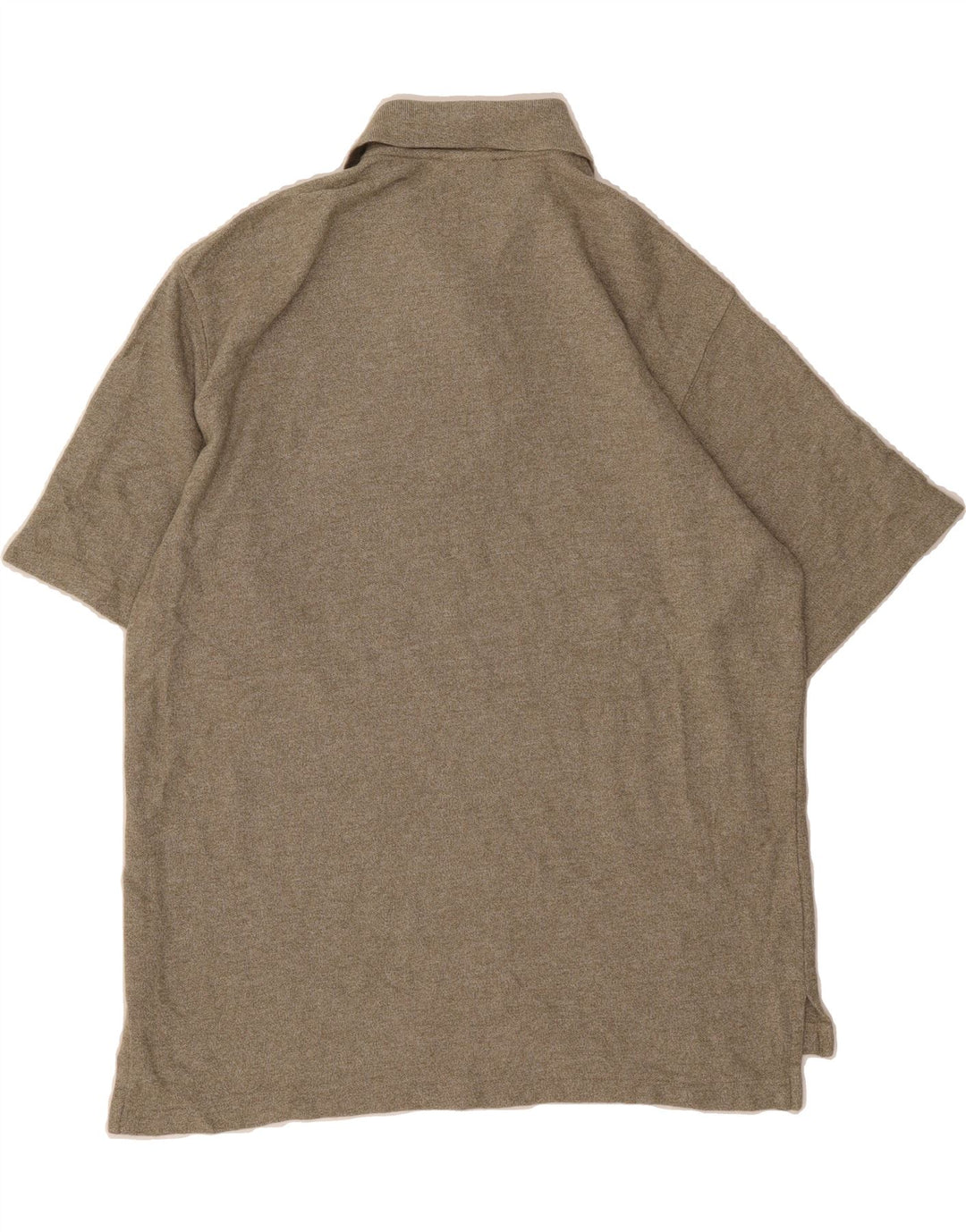 EDDIE BAUER Mens Polo Shirt Medium Khaki Cotton Vintage Eddie Bauer and Second-Hand Eddie Bauer from Messina Hembry 