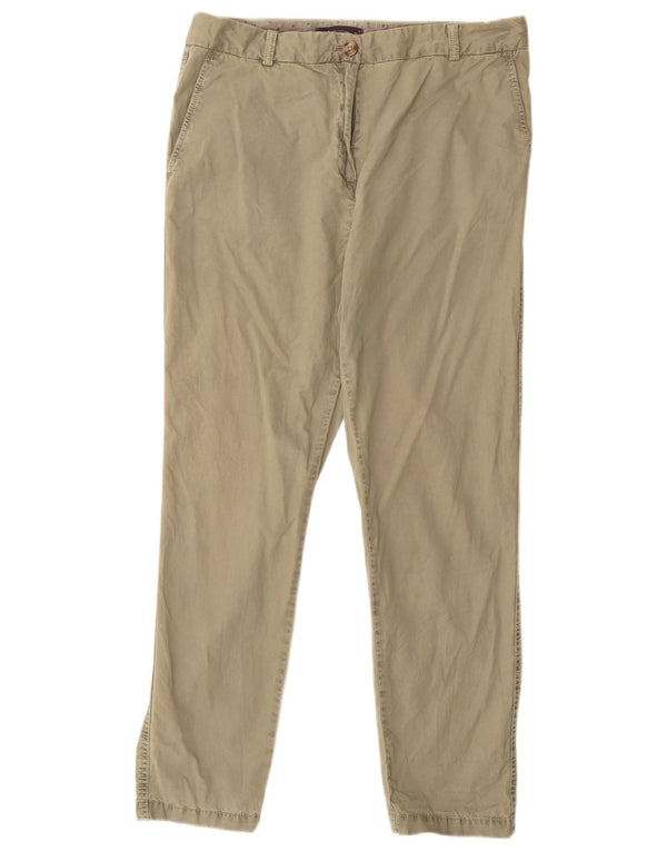 MARKS & SPENCER Pantaloni chino slim da donna UK 12 Medium W30 L28 Cachi