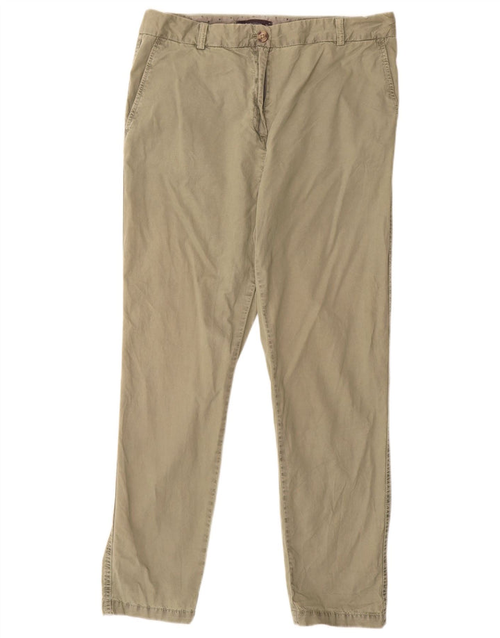 MARKS & SPENCER Pantaloni chino slim da donna UK 12 Medium W30 L28 Cachi