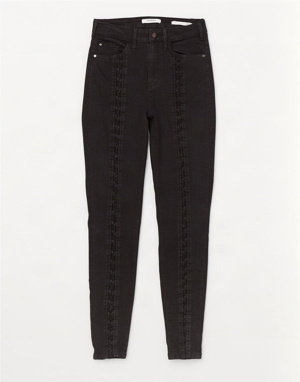 Jeans skinny da donna a vita super alta Guess W29 L28 cotone nero