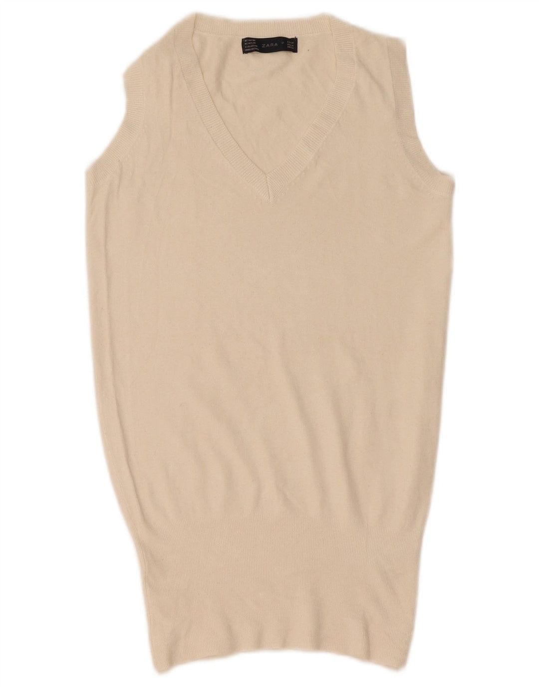Canotta da donna Zara UK 12 Rayon bianco medio