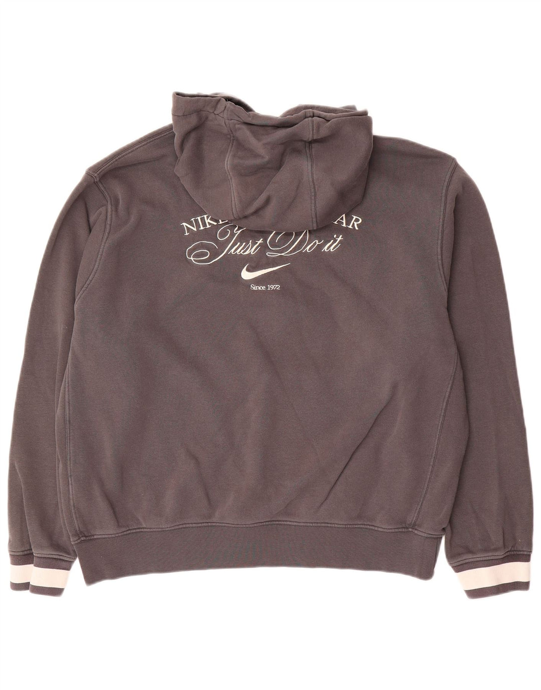 Felpa con cappuccio grafica da uomo Nike Large in cotone grigio