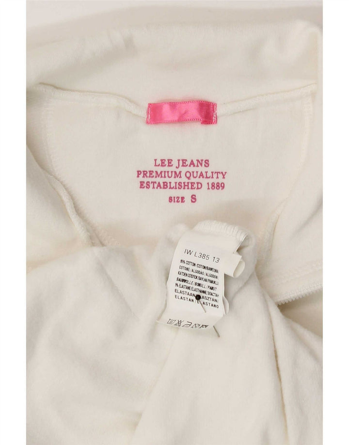 Giacca da ginnastica da donna Lee UK 10 piccola in cotone bianco