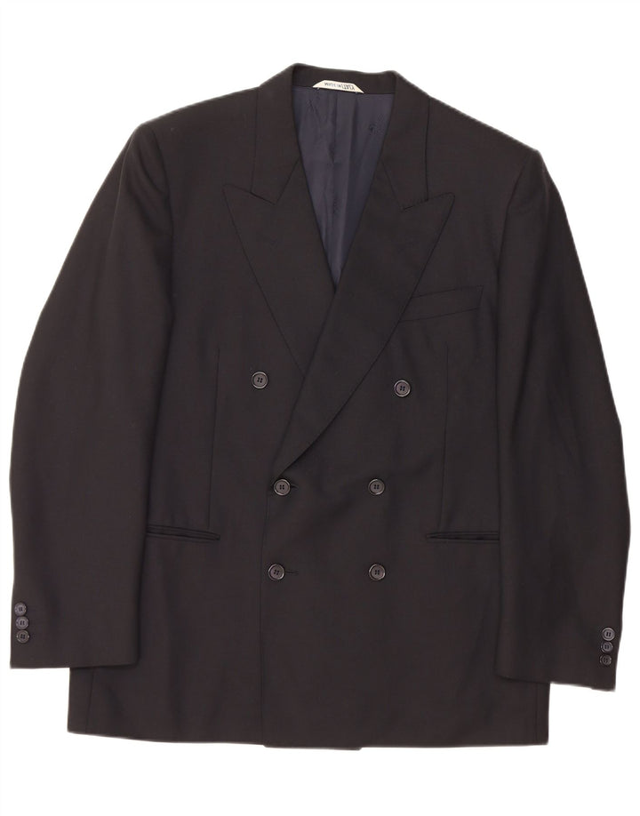 Giacca blazer doppiopetto da uomo LANVIN EU 50 grande nera in lana vergine