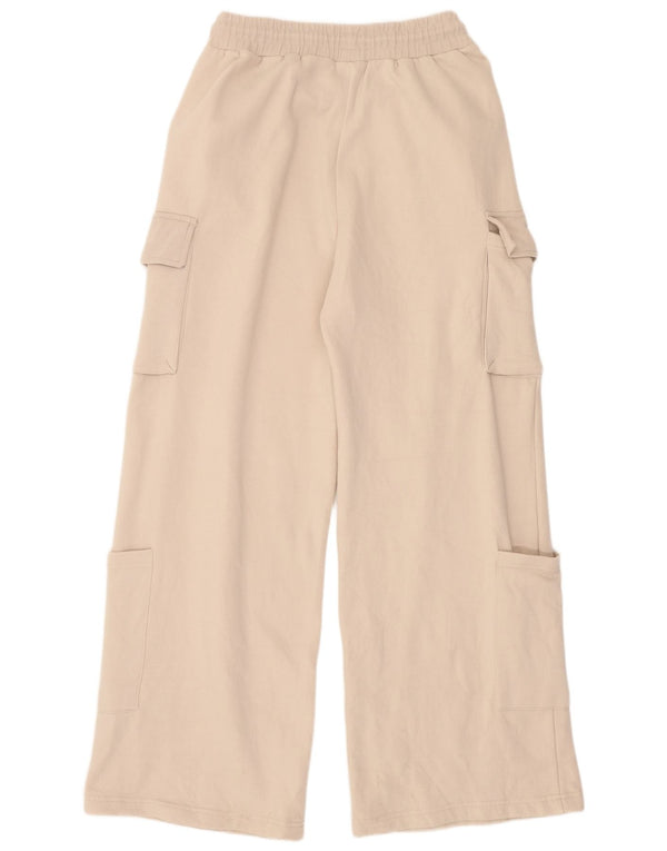 Pantaloni da tuta cargo da donna Zara a gamba larga UK 12 Cotone beige medio