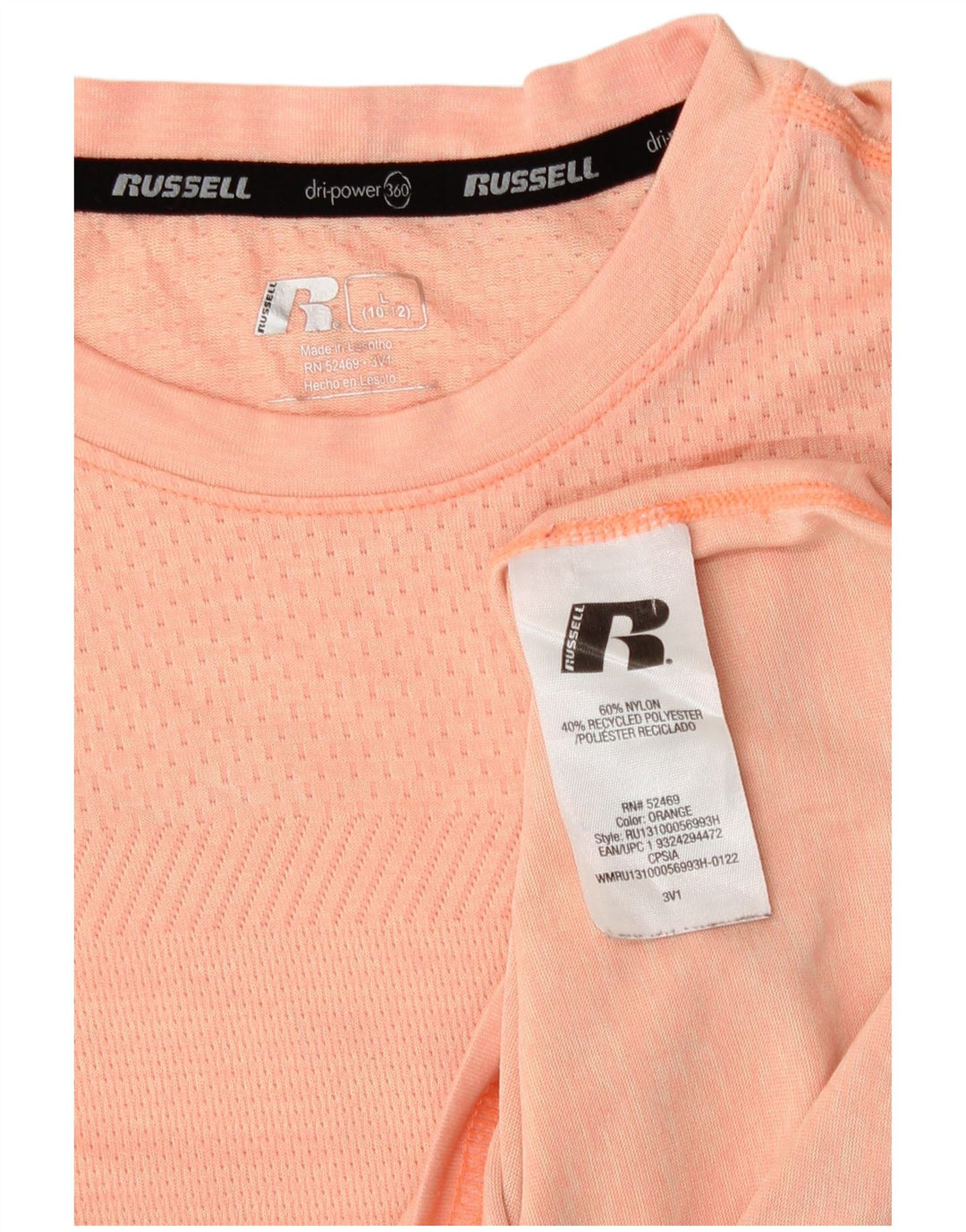 T-shirt da ragazzo Russell Athletic Top 10-11 anni grande in nylon rosa