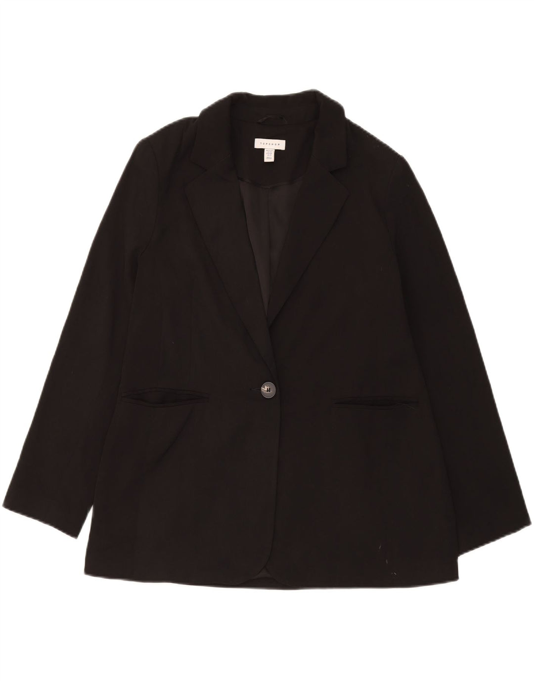 Giacca blazer da donna a 1 bottone Topshop UK 14 poliestere nero medio