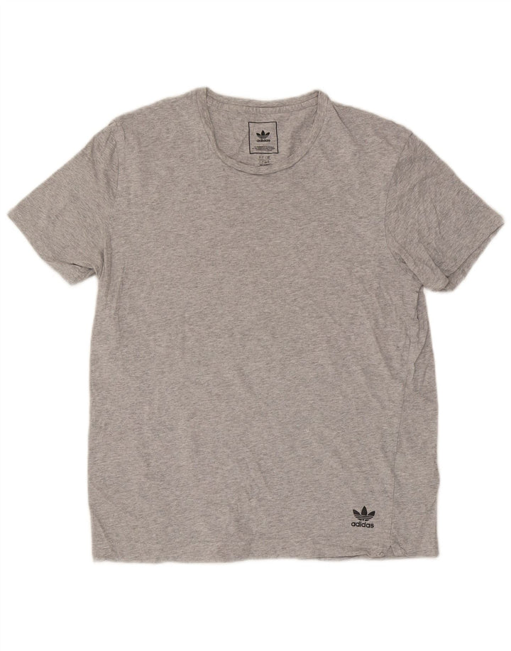 T-shirt da uomo Adidas Top grande in cotone chiazzato grigio