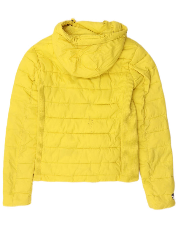 Giacca imbottita con cappuccio da donna Superdry UK 10 Small Giallo Poliestere