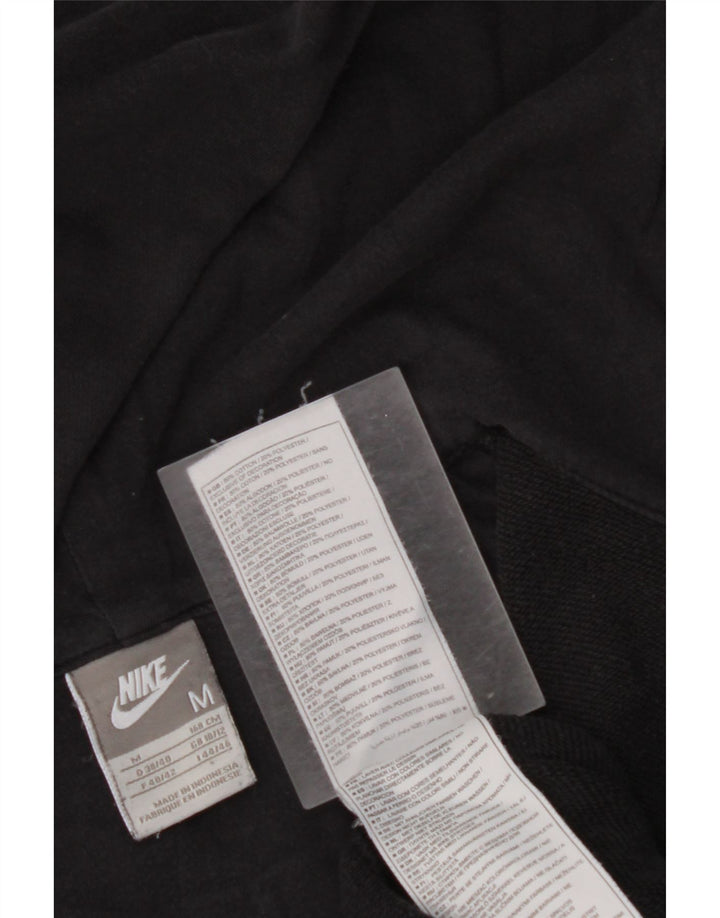Maglione con cappuccio e zip da donna NIKE UK 10/12 cotone nero medio