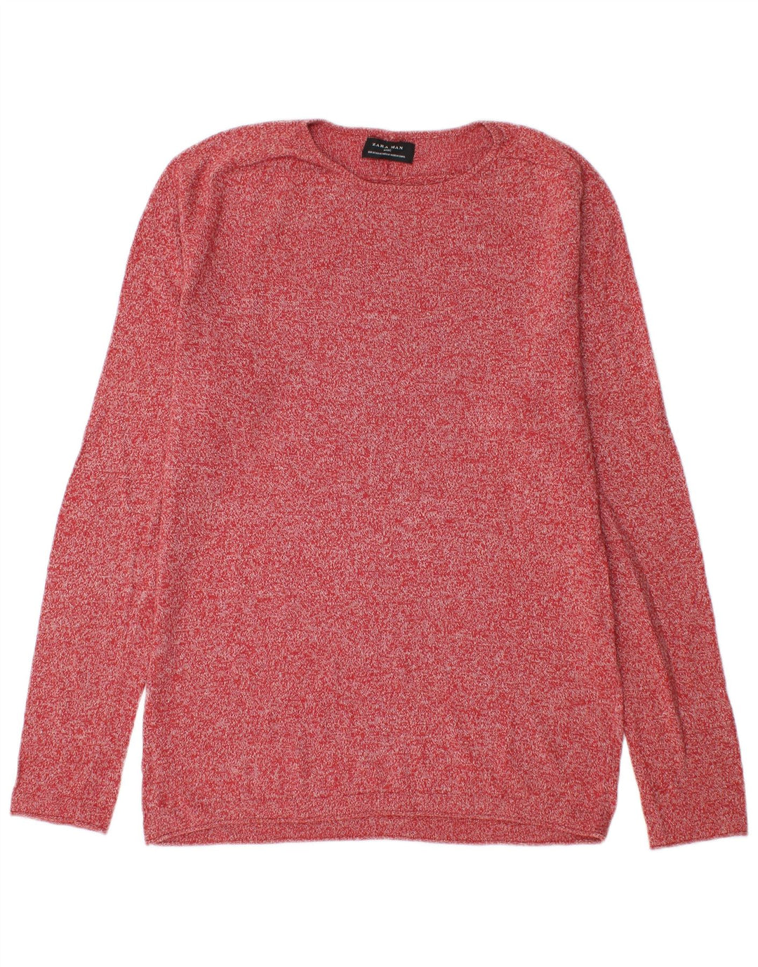Maglione maglione girocollo da uomo Zara rosso medio chiazzato