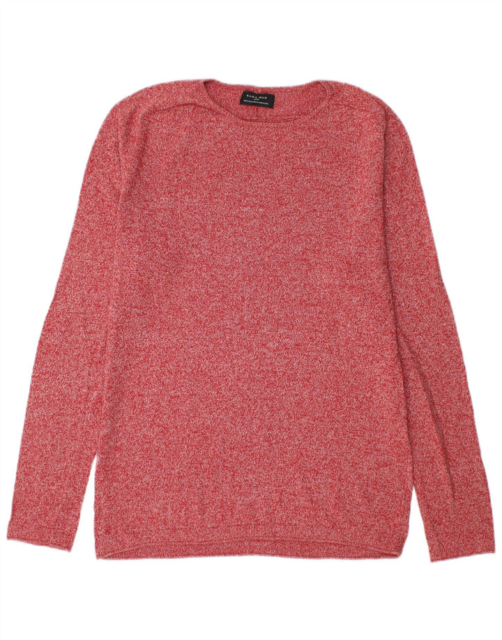 Maglione maglione girocollo da uomo Zara rosso medio chiazzato