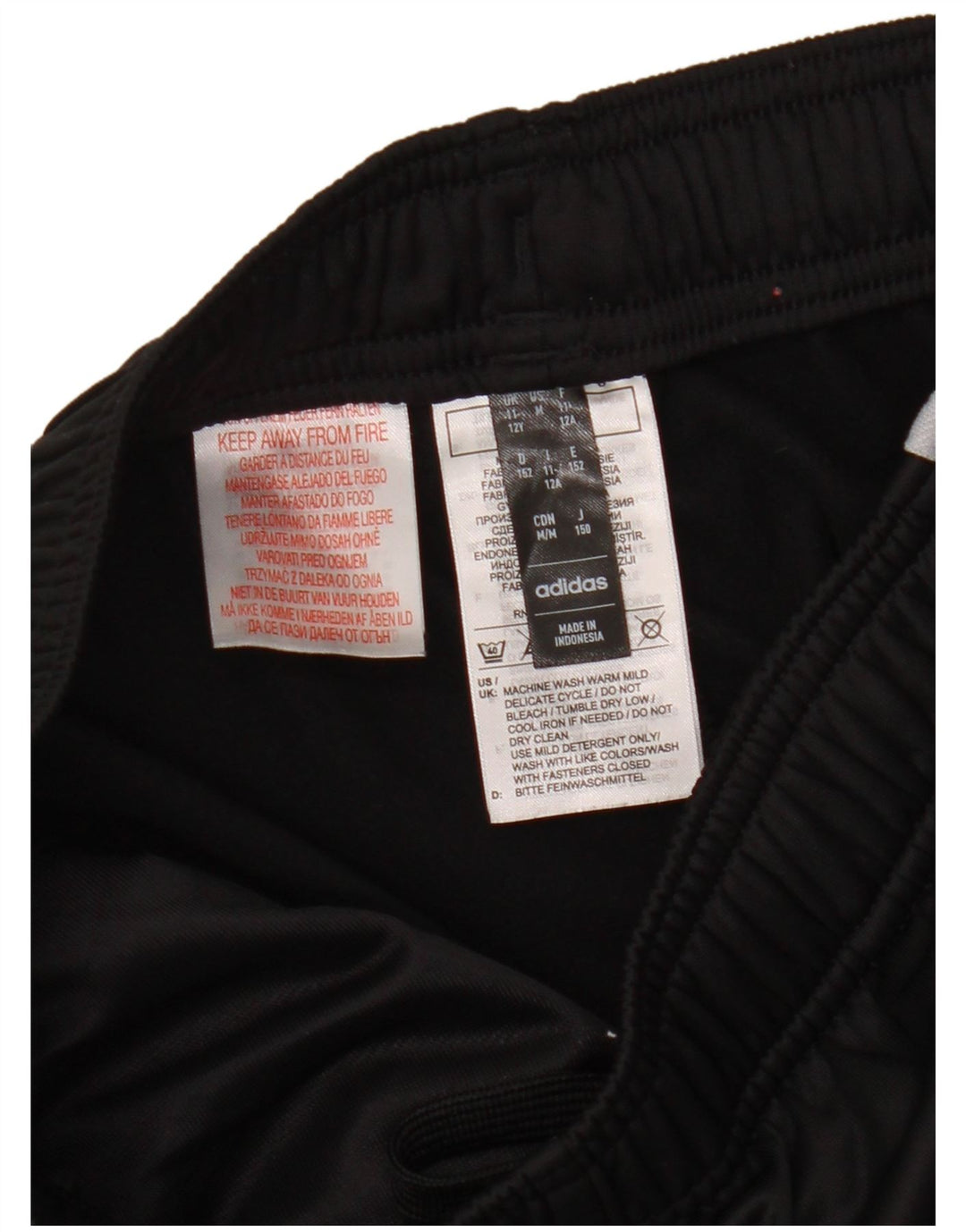 Pantaloni della tuta da ragazzo Adidas 11-12 anni in poliestere nero