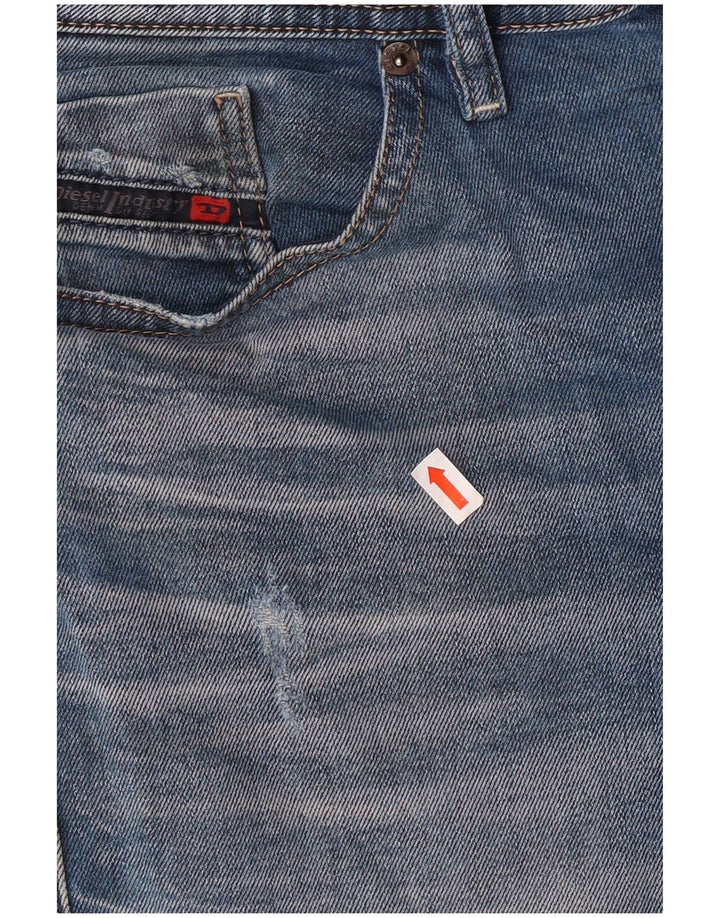 Jeans skinny slim da uomo Diesel Thommer effetto consumato W31 L32 cotone blu