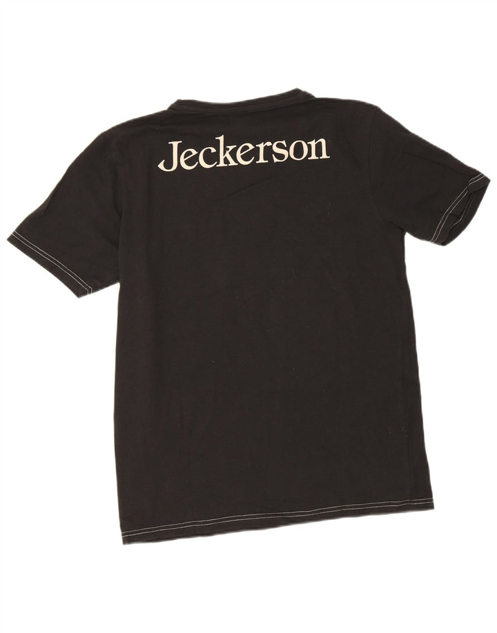 T-shirt grafica da uomo Jeckerson Top in cotone nero medio