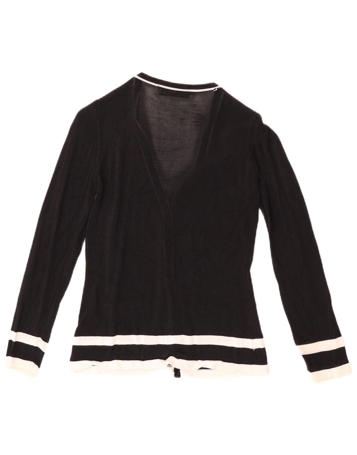 Maglione cardigan da donna Zara UK 12 Rayon color block nero medio