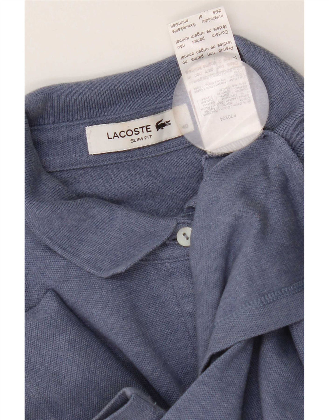 Polo da donna slim fit Lacoste taglia 40 cotone blu medio
