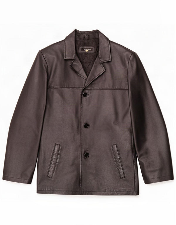Giacca in pelle da uomo vintage IT 46 Small Nera