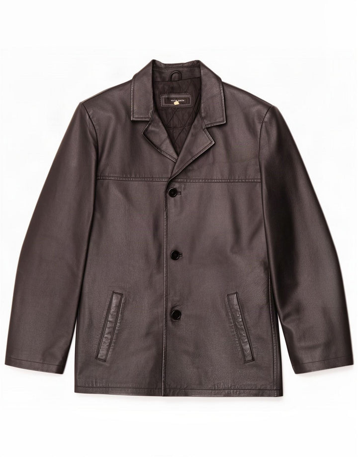 Giacca in pelle da uomo vintage IT 46 Small Nera