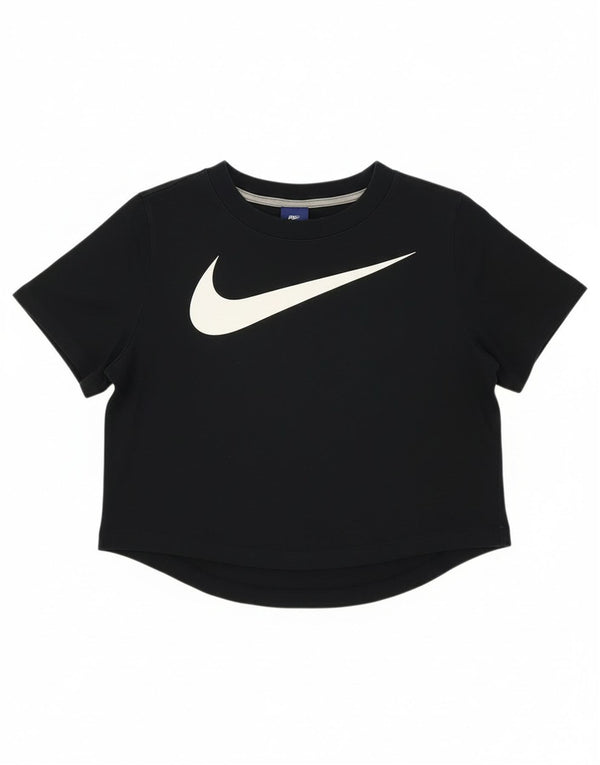 T-shirt grafica corta da donna Nike UK 16 grande cotone nero