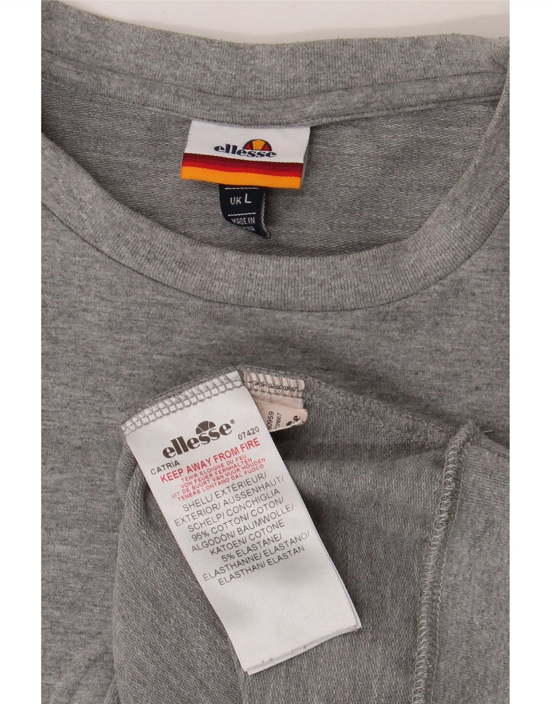 ELLESSE Mens Graphic Sweatshirt Jumper Large Grey Cotton Vintage Ellesse and Second-Hand Ellesse from Messina Hembry 