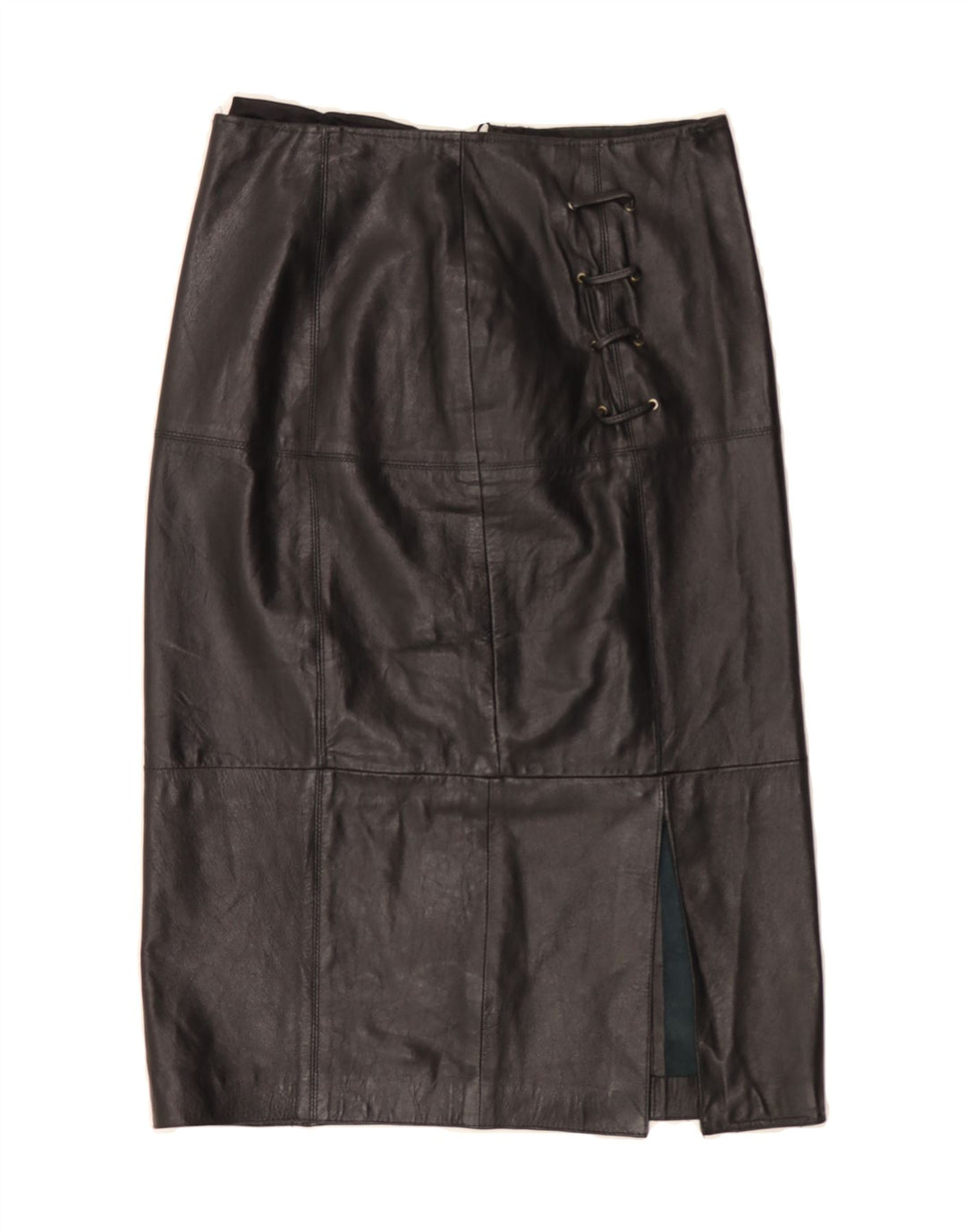 VINTAGE Womens Leather Skirt W28 Medium  Black Vintage Vintage and Second-Hand Vintage from Messina Hembry 