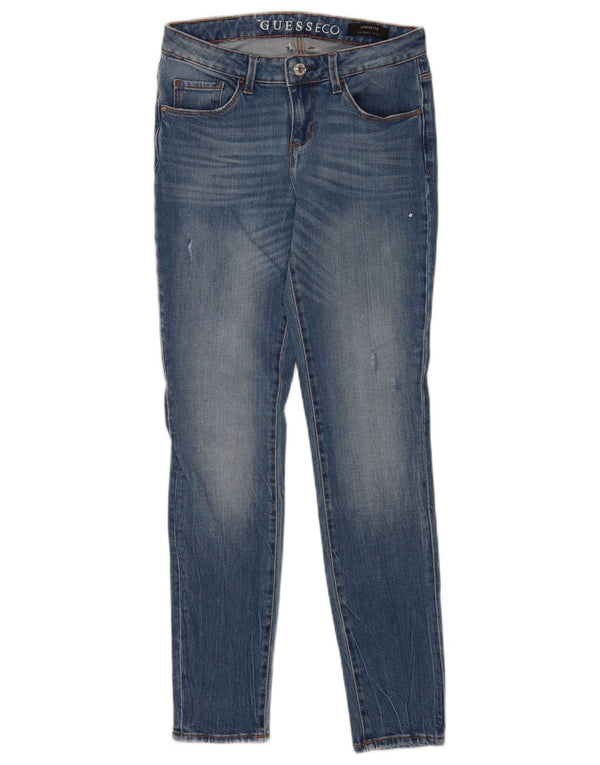 Jeans skinny effetto consumato da donna Guess W26 L29 Blu