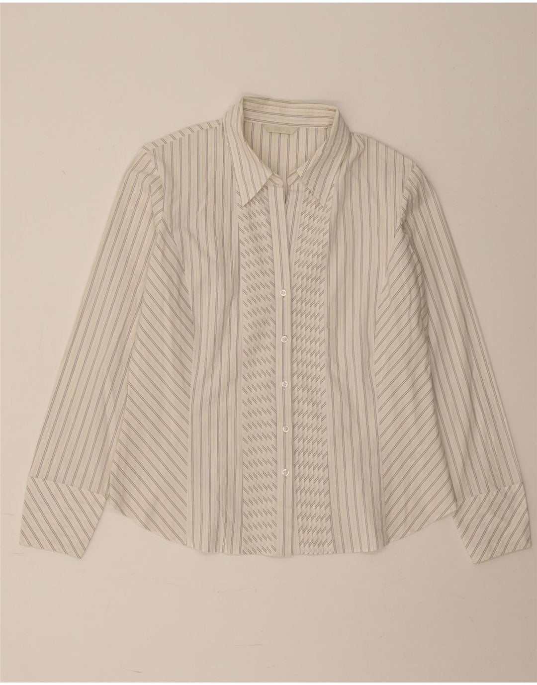 Camicia da donna Marks & Spencer UK 16 cotone a righe bianche grandi